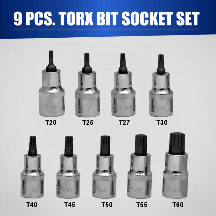Eastman Torx Bit Sockets T Set 9pcs E-3014