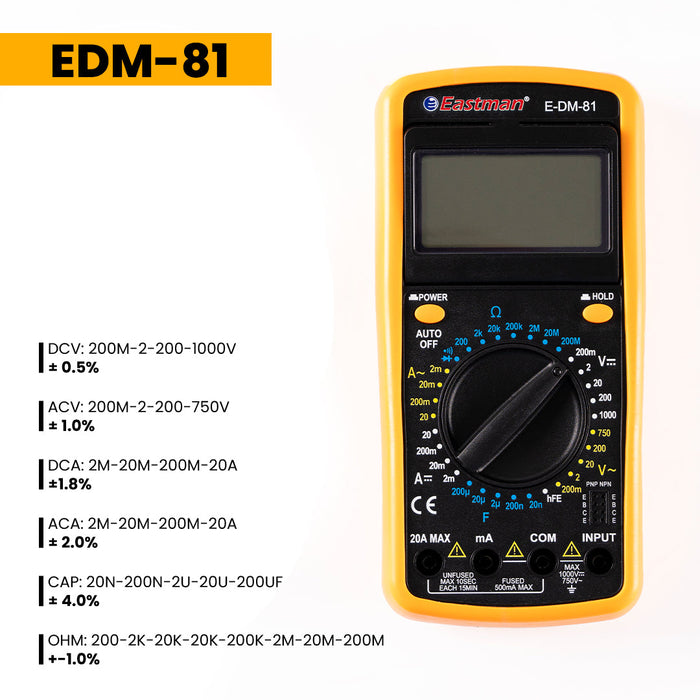 JRSDRIVE Digital Multimeter, DC Voltmeter And Ohm Volt,EDM-81 Eastman Cast & Forge Ltd (GT Raod - Ludhiana)