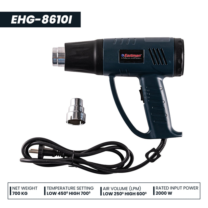 JRSDRIVE Heat Gun Lightweight High-Temperature Performance EHG-8610I Eastman Cast & Forge Ltd (GT Raod - Ludhiana)