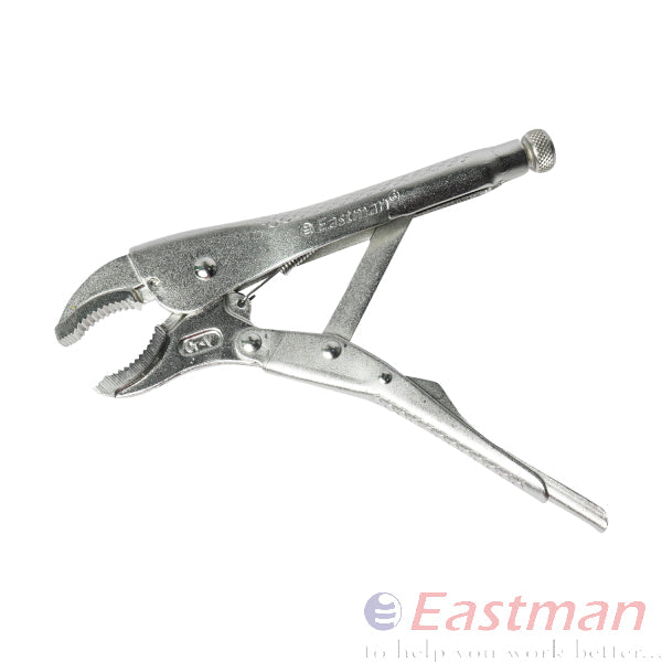 EASTMAN"10"" CURVED JAW LOCK GRIP PLIER 2252" 10 INCH MATERIAL ALLOY STEEL PROFESSIONAL CURVED JAW LOCK PILER OR HIGH SPEED STEEL FOT CUTTING IN SILVER
