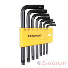 Eastman Star Allen Key Set, Short Pattern, CRV, Champhered Heads, Black Finish, Set Of 07 Pcs, Size:- T10 To T40, EAK-2407