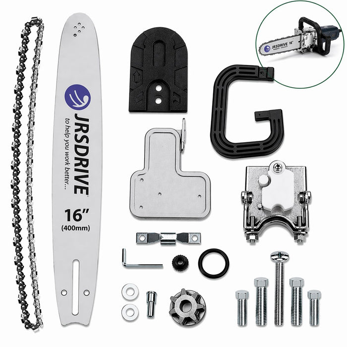JRSDRIVE 16" Chainsaw Attachment for Angle Grinder – Wood Cutting & Tree Pruning