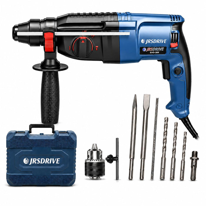 JRSDRIVE 26mm Heavy Duty Rotary Hammer | 5500 BPM Impact • Variable Speed Control  EHD‑26N