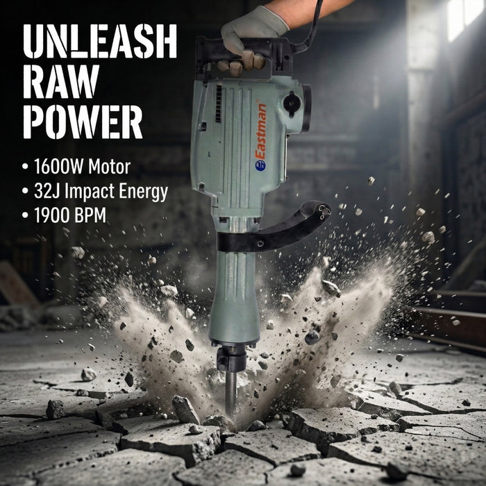 JRSDRIVE ERB-016A Demolition Hammer | 1600W | 32J Impact Energy