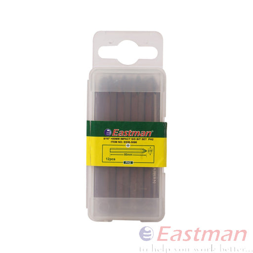 Eastman Spare Bit For Impact Driver Set 5/16 Hex 80mm  Bit 12pcs , E-5080 Eastman Cast & Forge Ltd (GT Raod - Ludhiana)