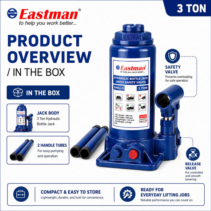 Eastman Hydraulic Bottle Jack E-2258