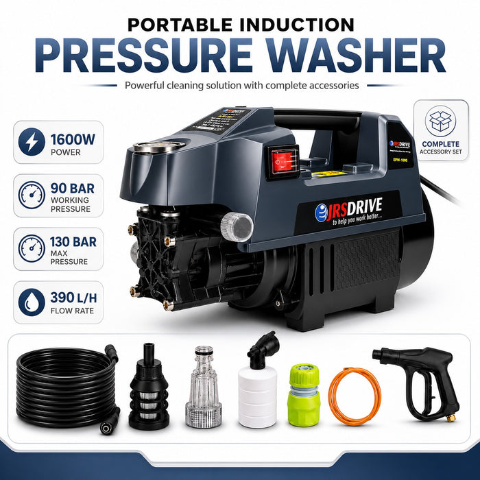 JRSDRIVE Induction Washer ,90 Bar, 6.5 L/Min ,1600W  EPW1690