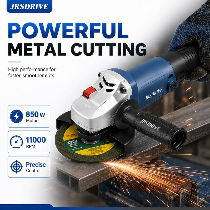 JRSDRIVE EDG-100T 850W Grinder | 100mm (4") Disc | Aluminum Gear Housing & Burst-Proof Guard