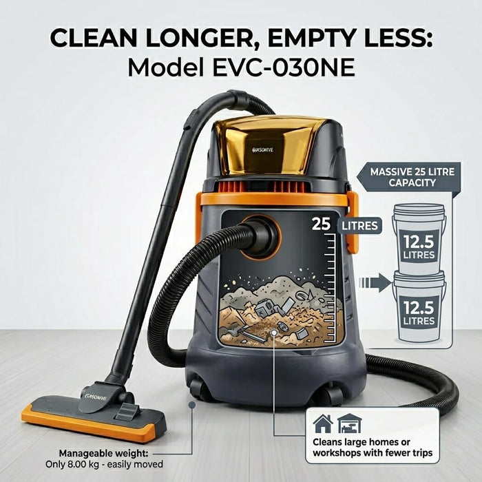 JRSDRIVE Best Domestic Vacuum Cleaner, 18 Kpa, Rate, 1200W, 25 Lt (EVC-030NE)