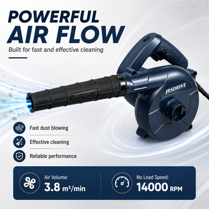 JRSDRIVE EEB-040N Heavy-Duty Electric Blower - Powerful 600W Motor for Rapid Cleaning & Dust Removal
