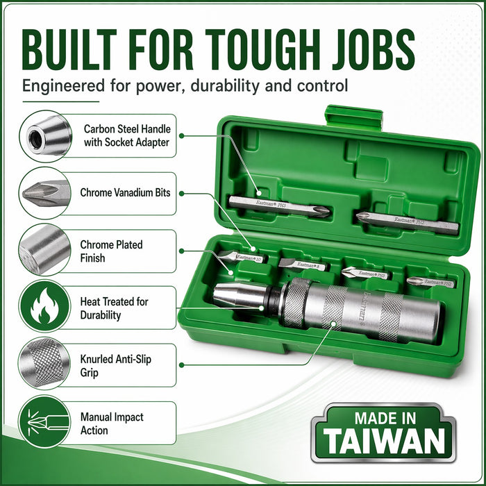 Eastman IMPACT DRIVER SET - CRV BITS, EID2500-02