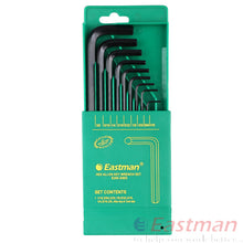 EASTMAN EAK-2403 Allen Key : 9 PC SET Chrome Vanadium Steel Phosphate Finish Extra Long Black Ball Point Fully Heat Treated 48-52 HRC Hex Key Allen Wrench Set With Comfort Grip