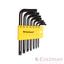 Eastman Star Allen Key Set, Short Pattern, CRV, Champhered Heads, Black Finish, Set Of 07 Pcs, Size:- T10 To T40, EAK-2407
