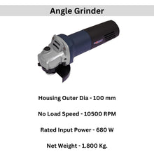 Angle Grinder , Wheel Dia 100 Mm, Speed 10500 RPM. EDG-100