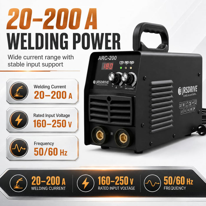 JRSDRIVE (EAWSI-200) Heavy Duty Welding Machine – Efficient Cooling System, Stable Performance