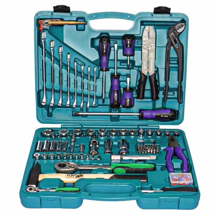 Eastman 100 PCS SOCKET & BIT SET, Knurled Sockets E-2302