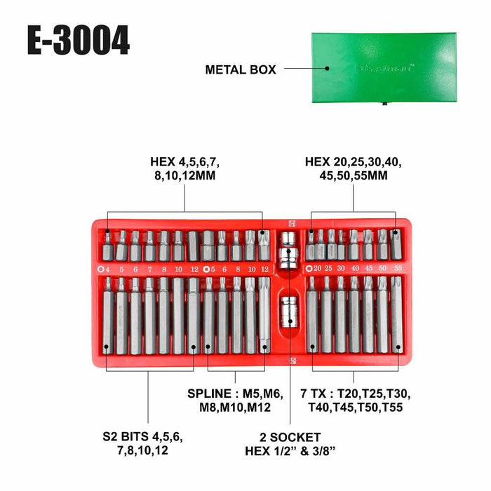 Eastman Metal Box Bit Set, Metal Box, 40 Pcs Set , E-3004