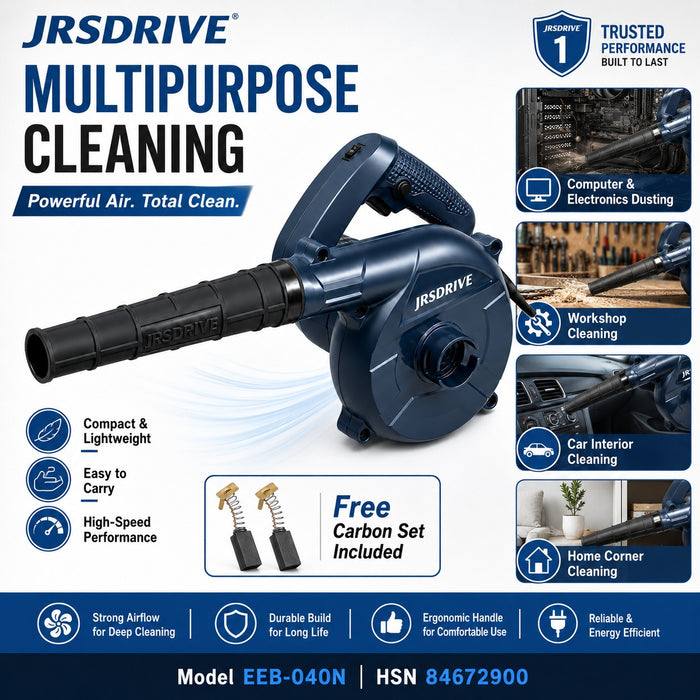 JRSDRIVE EEB-040N Heavy-Duty Electric Blower - Powerful 600W Motor for Rapid Cleaning & Dust Removal