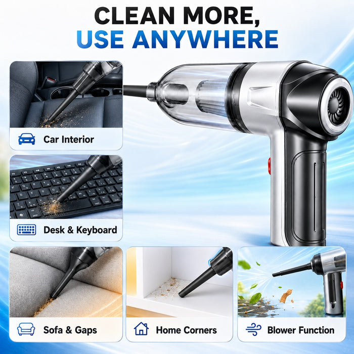 JRSDRIVE ECVB588N Cordless Vacuum Cleaner – 70W High Power, 11000pa Suction, 8V Battery with HEPA Filtration & Multi-Utility Nozzles