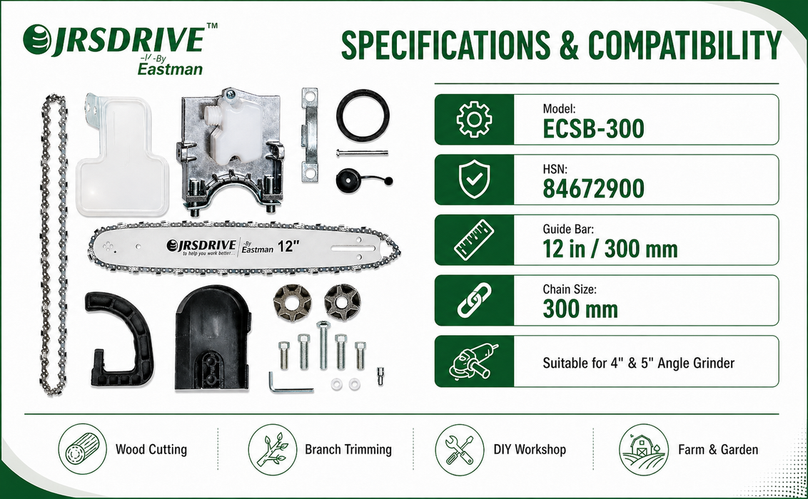 JRSDRIVE ECSB-300 Chain Saw Bracket Set: 300mm Chain Size & 12-Inch Guide Bar Length