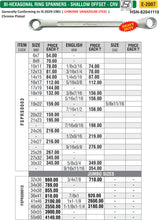 Eastman Bi-Hexagonal Ring Spanner, Sets, Chrome Vanadium Steel, Chrome Plated, Box Pack, E-2007
