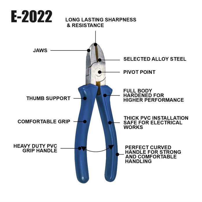 Eastman Side Cutting Plier, Alloy Stteel,6/150mm, E-2022B Eastman Cast & Forge Ltd (GT Raod - Ludhiana)