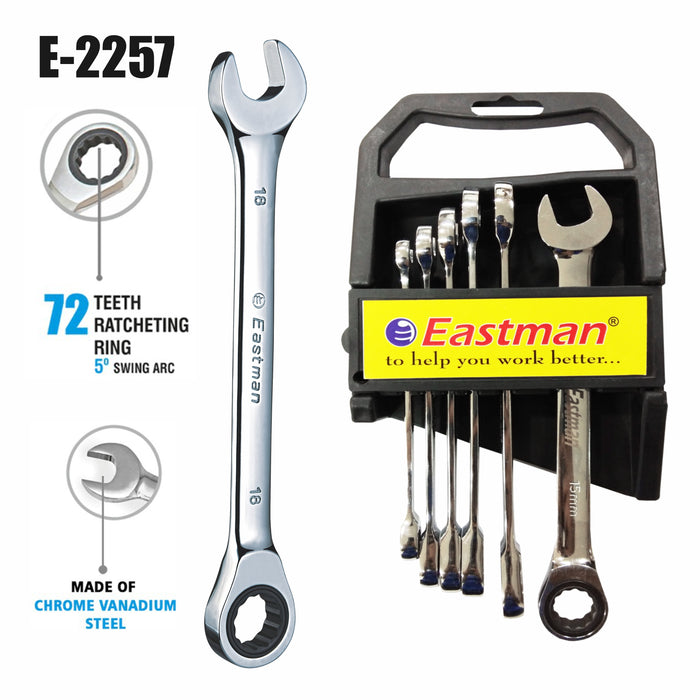 Eastman Ratchet Spanner, Straight, Mirror Finish Kit, E-2257 Eastman Cast & Forge Ltd