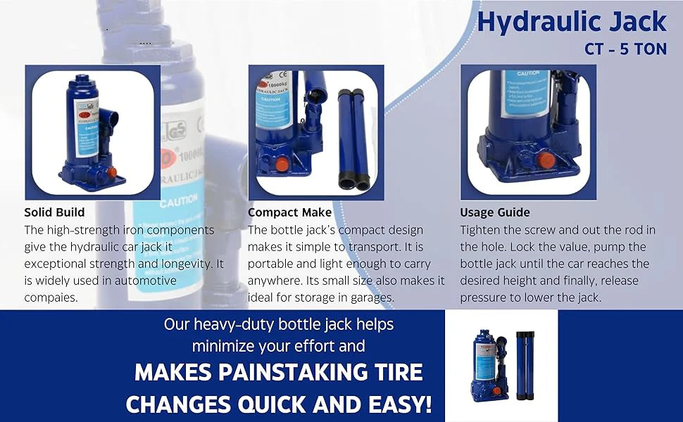 Eastman Hydraulic Bottle Jack E-2258 (5 TON)