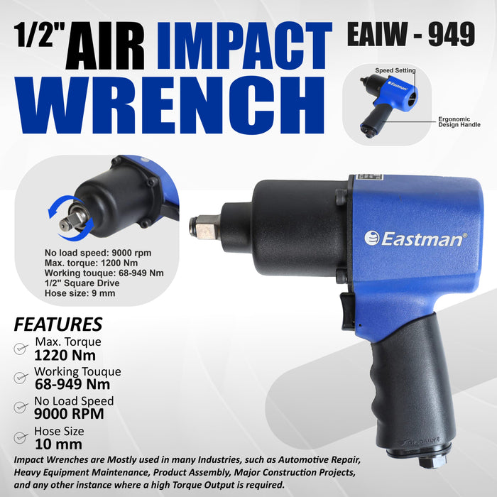 JRSDRIVE Heavy Duty 1/2 Inch Air Impact Wrench  EAIW-949 Eastman Cast & Forge Ltd (GT Raod - Ludhiana)
