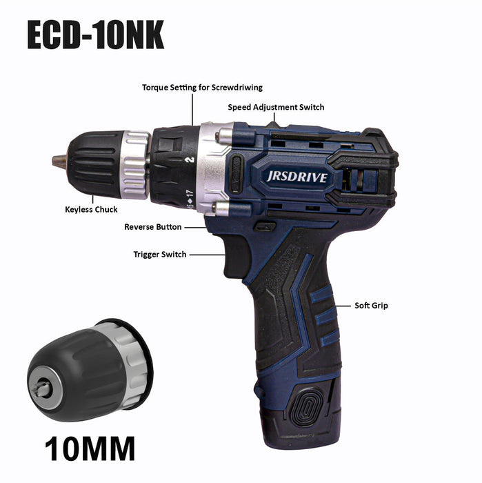 JRSDRIVE Kit of Cordless Drill ECD-10NK Eastman Cast & Forge Ltd