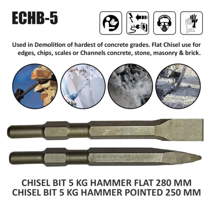 Eastman  Chisel Bits 5KG Hammer  (Flat & Pointed Type) ECHB-5 Eastman Cast & Forge Ltd