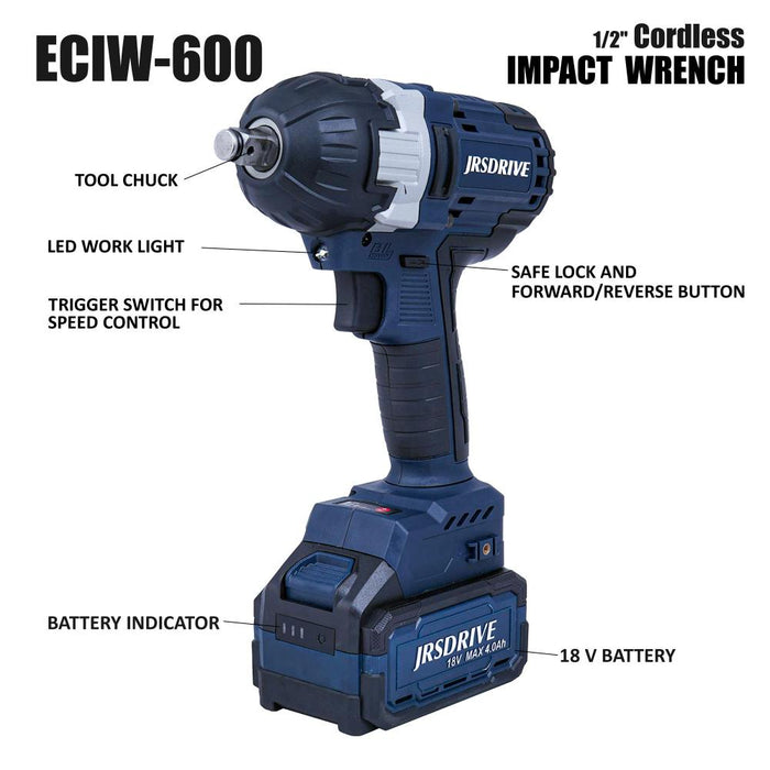 JRSDRIVE  1/2" Cordless Impact Wrench-500Nm, ECIW-600 Eastman Cast & Forge Ltd (GT Raod - Ludhiana)