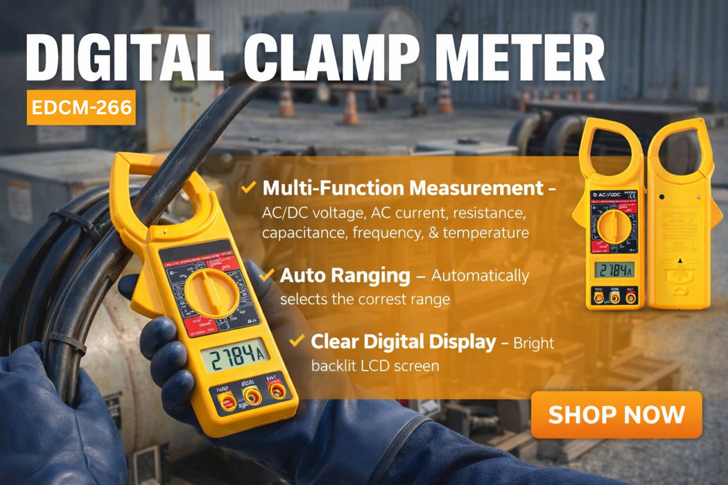 JRSDRIVE Digital Clamp Meter, AC Current Tester, EDCM-266