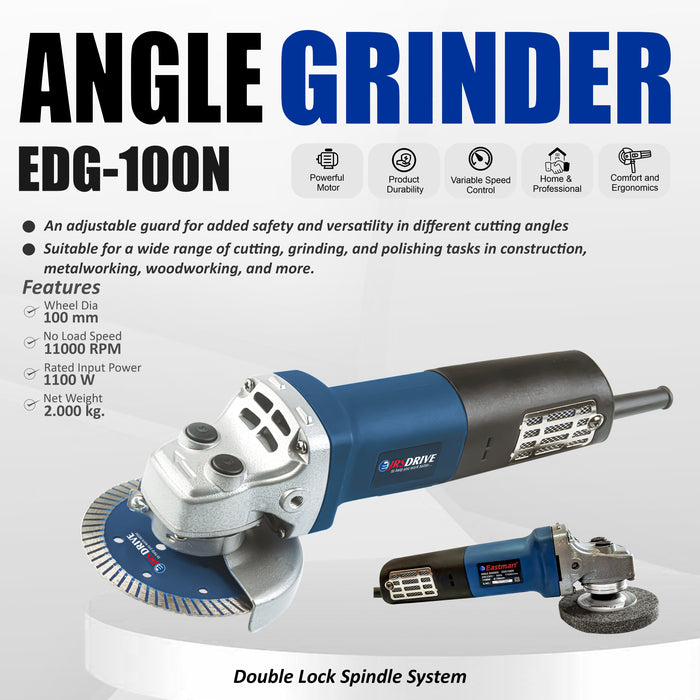 JRSDRIVE Angle Grinder Input power 1100W || Wheel Dia 100 mm EDG-100N Eastman Cast & Forge Ltd (GT Raod - Ludhiana)