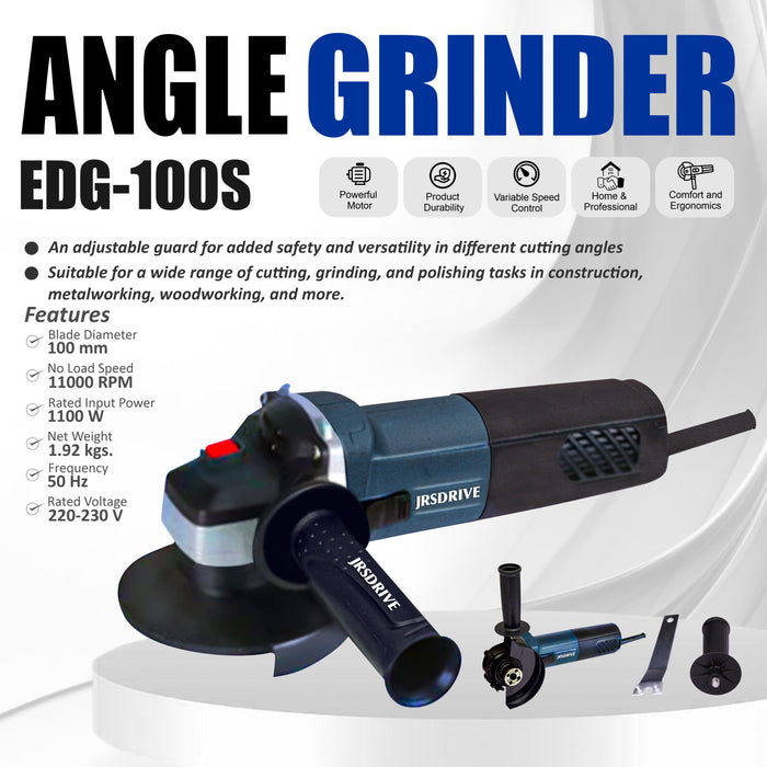 JRSDRIVE Angle Grinder 100mm Side Switch Edg100s Eastman Cast & Forge Ltd