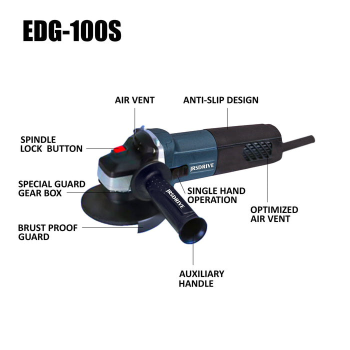 JRSDRIVE Angle Grinder 100mm Side Switch Edg100s Eastman Cast & Forge Ltd