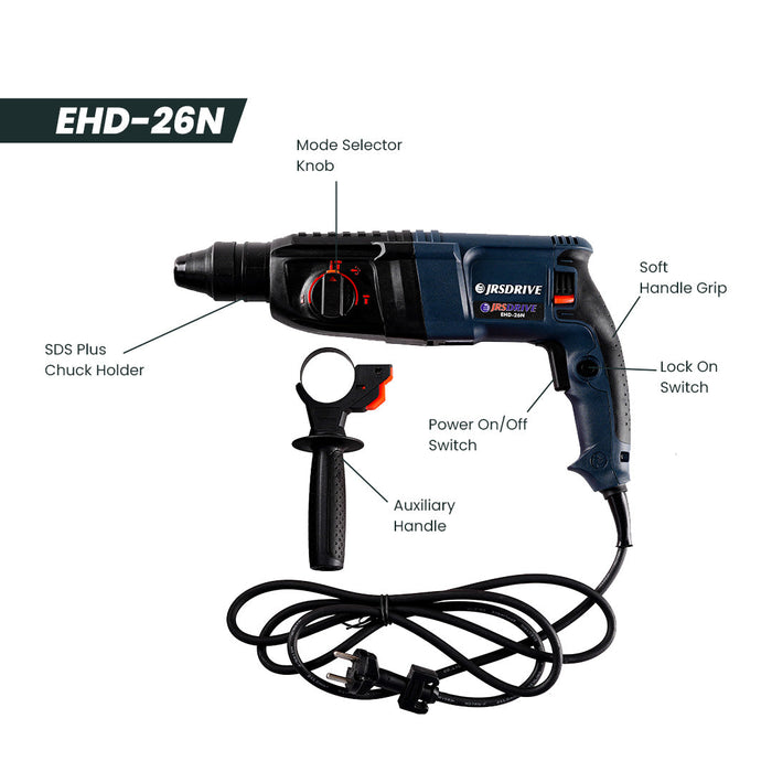 JRSDRIVE Hammer Drill 800W Power| bit diameter 26mm || EHD-26N Eastman Cast & Forge Ltd