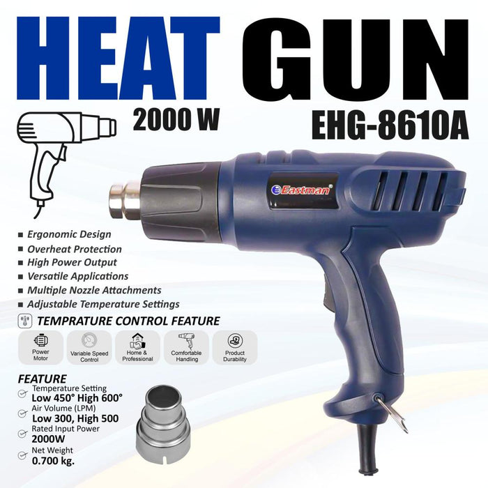 JRSDRIVE High Protection Cover Heat Gun  Light Weight EHG-8610A Eastman Cast & Forge Ltd (GT Raod - Ludhiana)