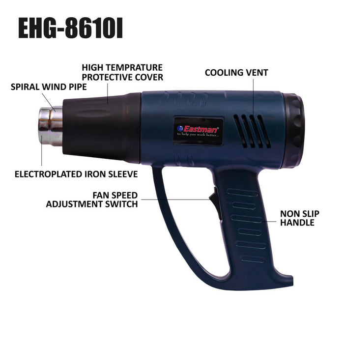 JRSDRIVE Heat Gun Lightweight High-Temperature Performance EHG-8610I Eastman Cast & Forge Ltd (GT Raod - Ludhiana)