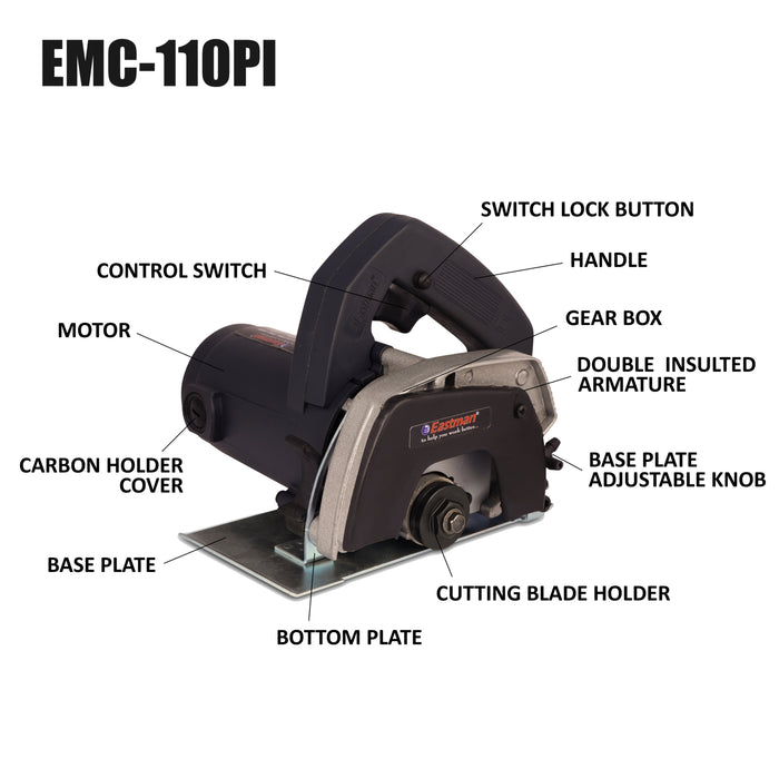 JRSDRIVE  Marble Cutter Machine, 1300W EMC-110PI Eastman Cast & Forge Ltd (GT Raod - Ludhiana)