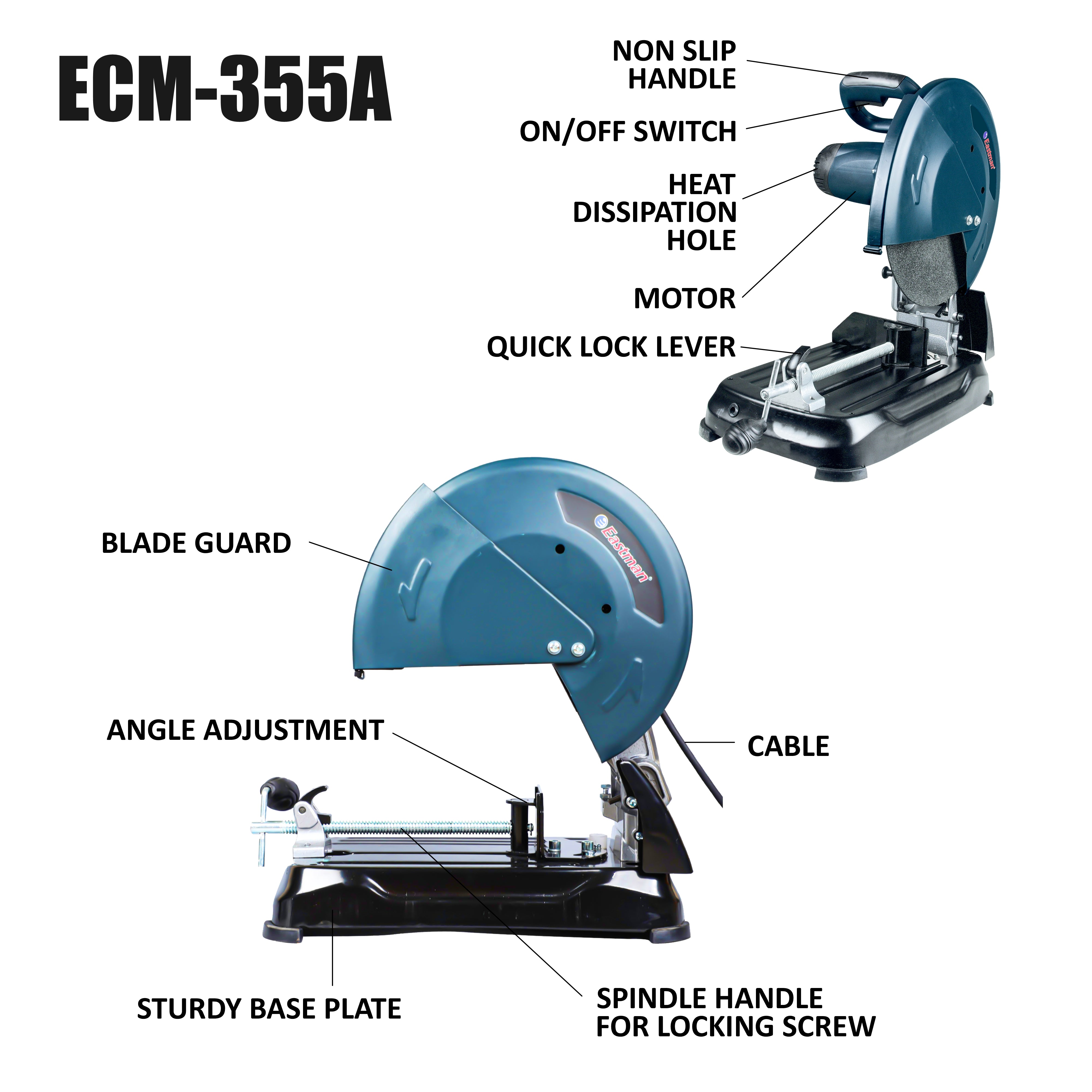 Buy JRS Drive Cut Off Machine With, 2400W, 3800 RPM, 355 Mm (ECM-355A ...