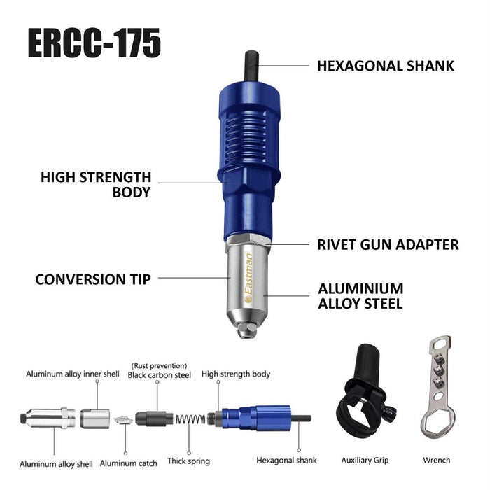 JRSDRIVE Riveter Conversion Connector: The Essential Tool for Versatile Riveting ERCC-175 Eastman Cast & Forge Ltd