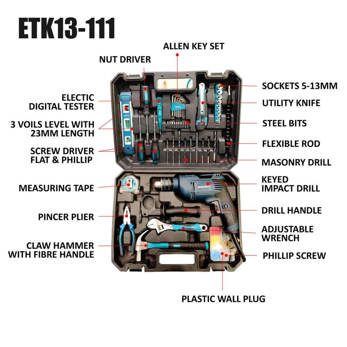 JRSDRIVE 111 Pc Tool Kit, 3200 Bpm ,Speed 2800Rpm, 600W ,ETK-13 Eastman Cast & Forge Ltd (GT Raod - Ludhiana)