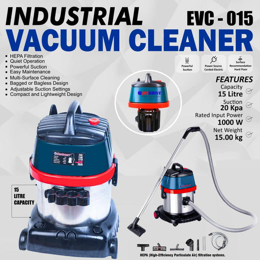 JRSDRIVE Vacuum Cleaner, 20 Kpa ,1000 W, 15 Littre (EVC-015) Eastman Cast & Forge Ltd (GT Raod - Ludhiana)