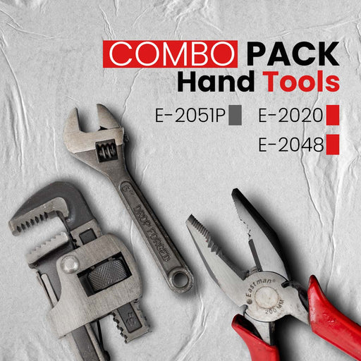 Eastman Tool Kit Set | Combo Pack of 3 | Adjustable Wrenches 1Pcs 8/200 Mm, Combination Plier 1Pcs 8/200 Mm, Pipe Wrenches 1Pcs 10/250Mm (Set of 3 pcs Tool kit) Eastman Cast & Forge Ltd