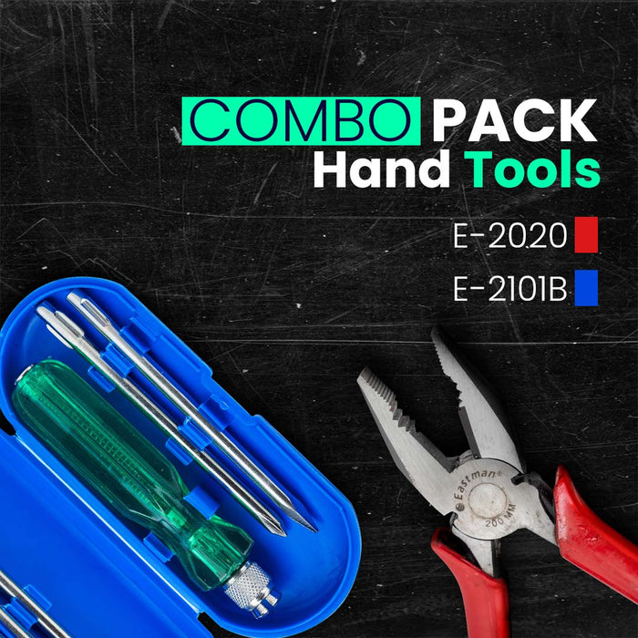 Eastman Tool Kit Set | Combo Pack of 2 |Combination Plier 1Pcs 6/150 Mm and Screwdrivers Set Of 6 Pcs, (Set of 7 pcs Tool kit) Eastman Cast & Forge Ltd