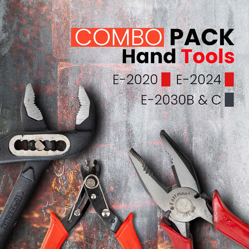 Eastman Tool Kit Set | Combo Pack of 3 |Combination Plier 1Pcs 6/150 Mm, Wire Striper 1Pcs 130Mm and Water Pump Plier- Slip Joint Type- CRV 10/250 Mm (Set of 3 pcs Tool kit) Eastman Cast & Forge Ltd