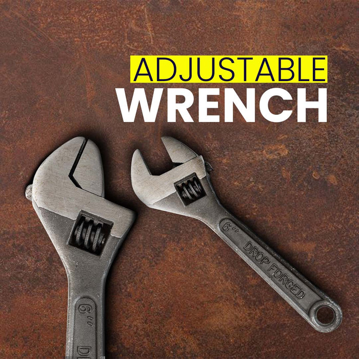 Eastman Tool Kit Set | Combo Pack of 2 | Adjustable Wrenches 1Pcs 6/150 Mm, Combination Plier 1Pcs 8/200 Mm (Set of 2 pcs Tool kit) Eastman Cast & Forge Ltd