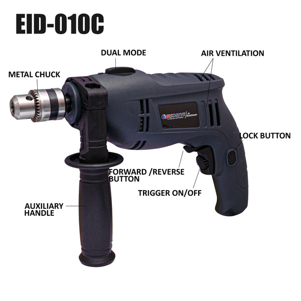Impact Drill,Capacity 10mm, No Load Speed-2900RPM, 550W, EID-010C