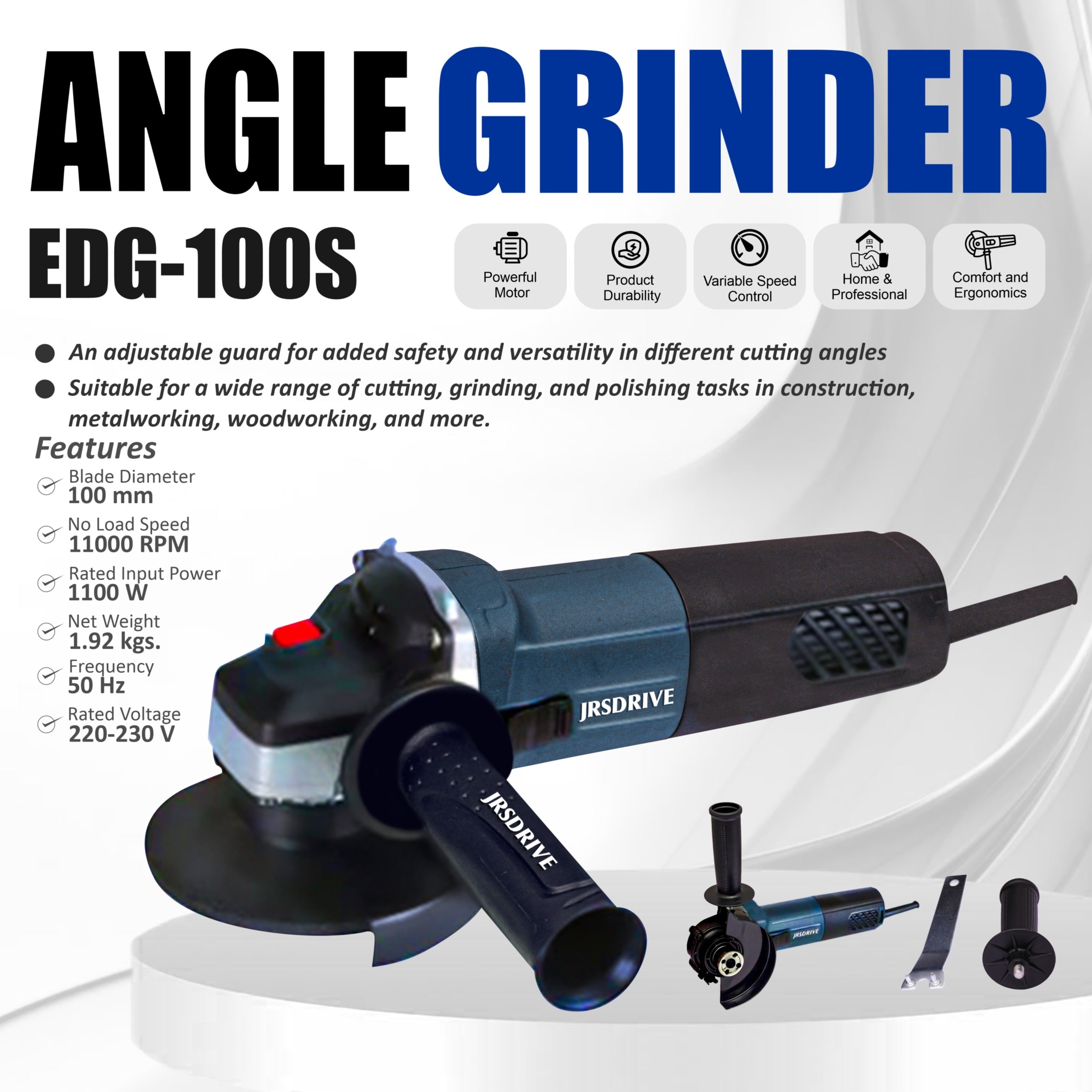 Buy JRS Angle Grinder Machine Online At Best Price India, Wheel Dia 100 ...